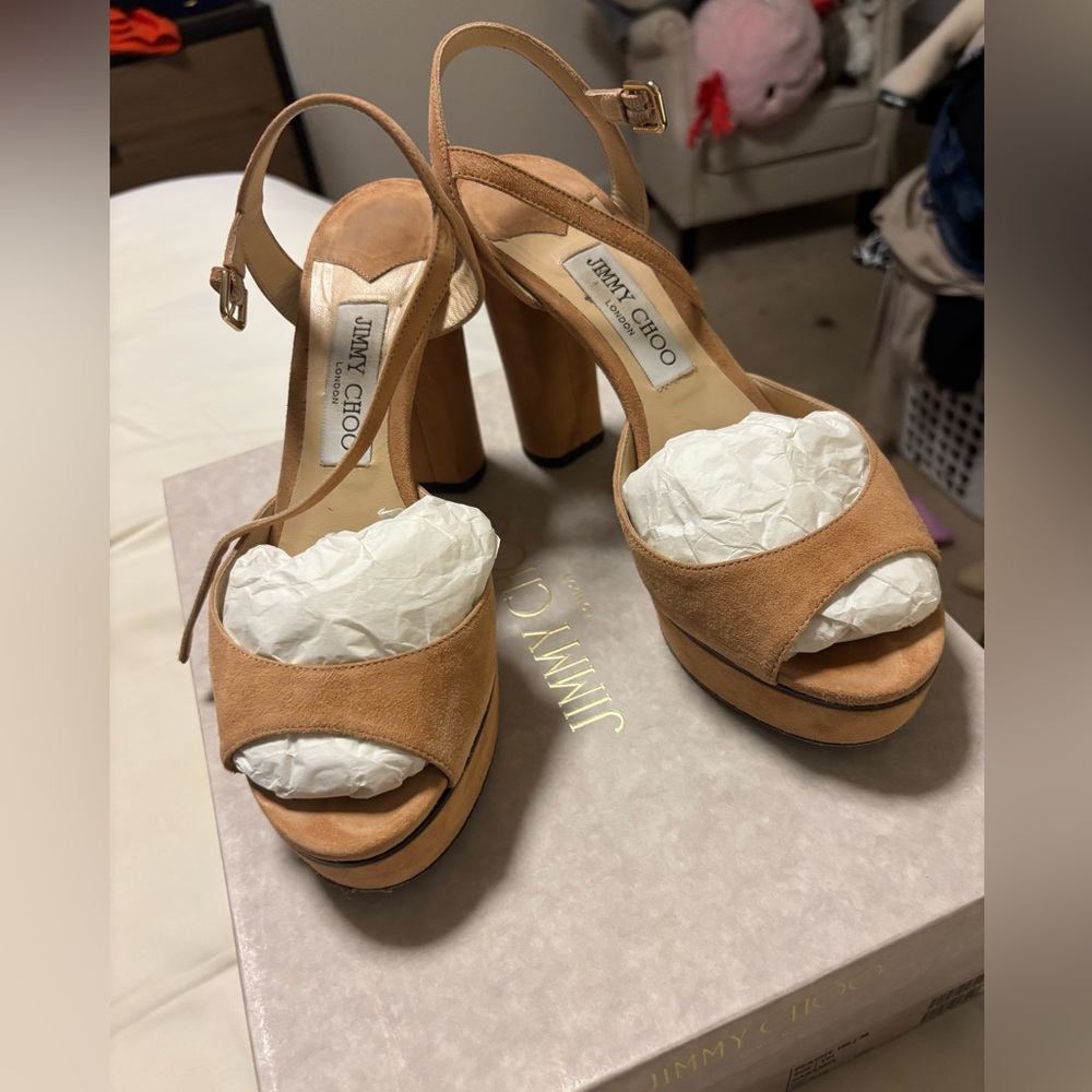 Jimmy Choo “Peachy” Platform Sandals